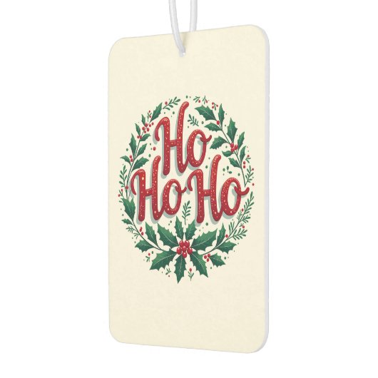 Ho Ho Ho Christmas Wreath Typography Design Luchtverfrisser (Links)