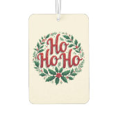 Ho Ho Ho Christmas Wreath Typography Design Luchtverfrisser (Achterkant)