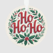 Ho Ho Ho Christmas Wreath Typography Design Ornament (achterkant)