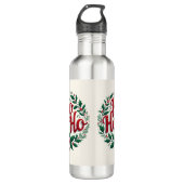 Ho Ho Ho Christmas Wreath Typography Design Waterfles (Voorkant)