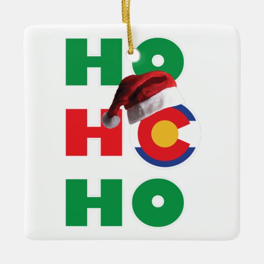 Ho Ho Ho Colorado Keramisch Ornament (Voorkant)
