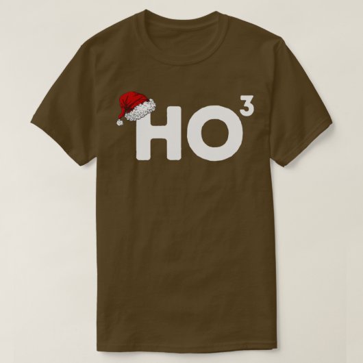 Ho Ho Ho Cubed Funny Kerstmis 3 T-shirt (Design voorkant)