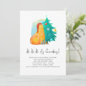 Ho Ho Ho Cute Cat Tree Kerstfeest Kaart (Staand voorkant)