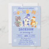 Ho Ho Ho Cute Winter Animals Christmas Birthday Kaart (Voorkant)