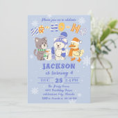 Ho Ho Ho Cute Winter Animals Christmas Birthday Kaart (Staand voorkant)