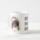 Ho ho ho! Dachshund Santa Hond Aangepaste naam Koffiemok (Voorkant links)