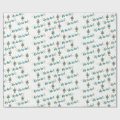 Ho Ho Ho Dancing Kerstboom Inpakpapier (Vlak)