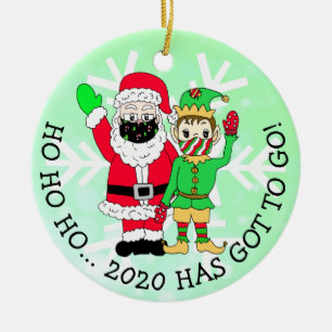 Ho Ho Ho dat 2020 moet gaan! Keramisch Ornament