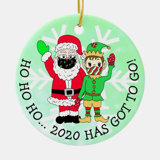 Ho Ho Ho dat 2020 moet gaan! Keramisch Ornament (Voorkant)