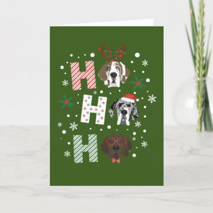 Ho Ho Ho Dog Great Dane Prettig Kerstfeest Feestdagen Kaart