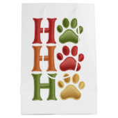 Ho Ho Ho Dog Paws Medium Cadeauzakje (Achterkant)