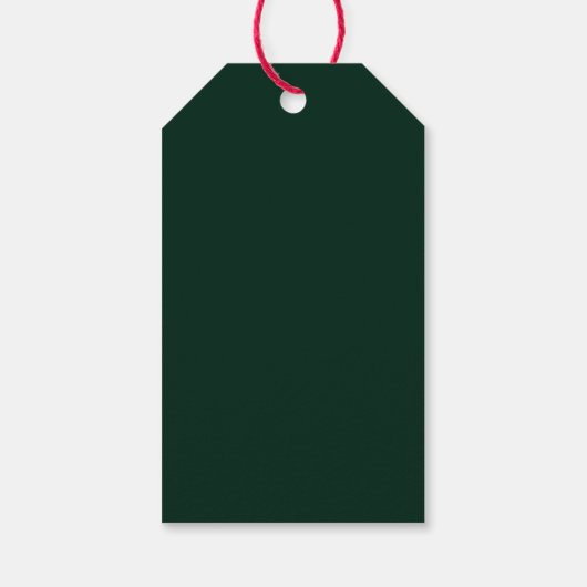 Ho Ho Ho donkergroen wit blank modern Kerstmis Cadeaulabel (Achterkant)