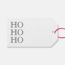 Ho Ho Ho donkergroen wit blank modern Kerstmis Cadeaulabel