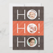 Ho Ho Ho! Double Sided 4 Photo Holiday Card Feestdagenkaart (Voorkant)