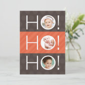 Ho Ho Ho! Double Sided 4 Photo Holiday Card Feestdagenkaart (Staand voorkant)