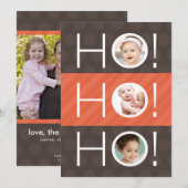 Ho Ho Ho! Double Sided 4 Photo Holiday Card Feestdagenkaart (Voorkant / Achterkant)