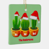 Ho Ho Ho Drie Cactus Kerst Ornament Op Maat (Rechts)