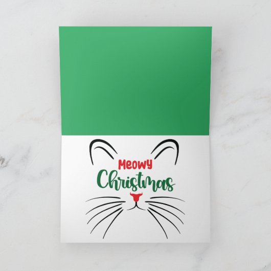 Ho Ho Ho Drie Katten Vrolijk Kerst Wenskaart Kaart (Binnen)