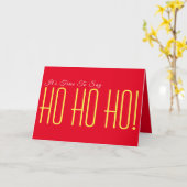  HO! HO! HO!Dubbele Wenskaart Kaart (Gele Bloem)