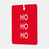 Ho Ho Ho | Eenvoudig rood Kerstmis met minimale mi Metalen Ornament (Voorkant links)