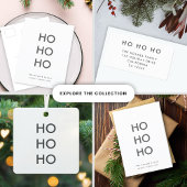 Ho Ho Ho | Eenvoudige kerstfoto met minimalistisch Feestdagenkaart