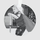 Ho Ho Ho | Eenvoudige kerstfoto met minimalistisch Ornament (voorkant)