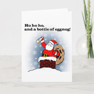 Ho, ho, ho, en een fles eierpunch! Wenskaart Feestdagen Kaart