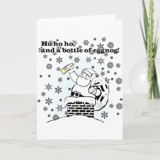 Ho, ho, ho, en een fles eierpunch! Wenskaart Feestdagen Kaart