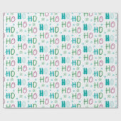Ho Ho Ho en Stars Pastel Modern Christmas Cadeaupapier (Vlak)
