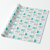 Ho Ho Ho en Stars Pastel Modern Christmas Cadeaupapier (Uitgerold)