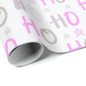 Ho Ho Ho en Stars Pastel Modern Christmas Cadeaupapier (Rol Hoek)
