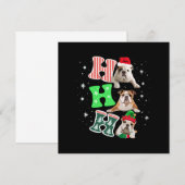 Ho Ho Ho Engelse Bulldog Kerstman Rendier Kerstmis Kaart (Voorkant / Achterkant)