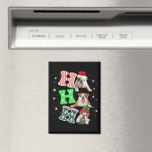 Ho Ho Ho Engelse Bulldog Kerstman Rendier Kerstmis Magneet (Insitu (Vaatwasser))