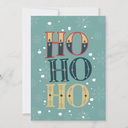 Ho Ho Ho Feestdagenkaart (Voorkant)