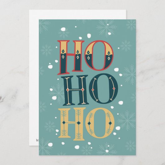 Ho Ho Ho Feestdagenkaart (Voorkant / Achterkant)