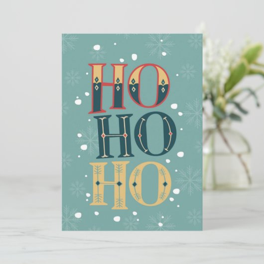 Ho Ho Ho Feestdagenkaart (Staand voorkant)