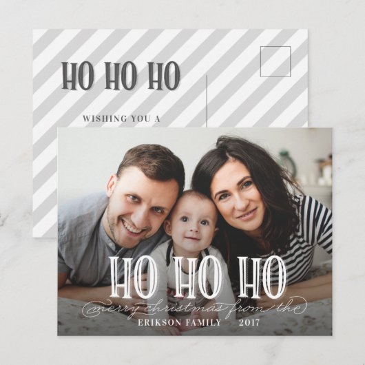 HO HO HO FEESTDAGENKAART (Voorkant / Achterkant)