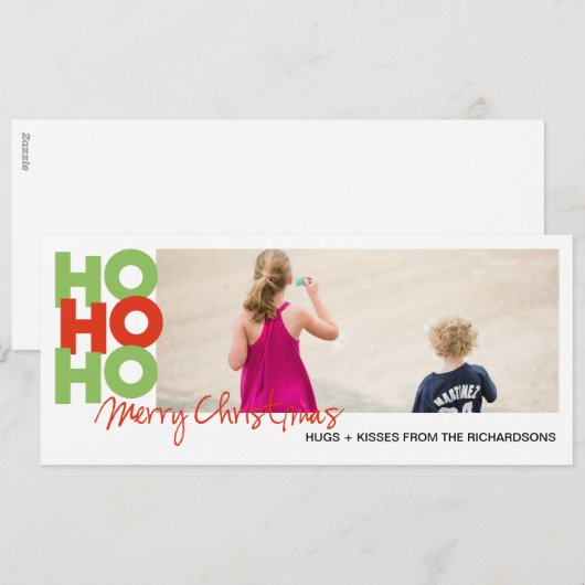 Ho Ho Ho Feestdagenkaart (Voorkant / Achterkant)