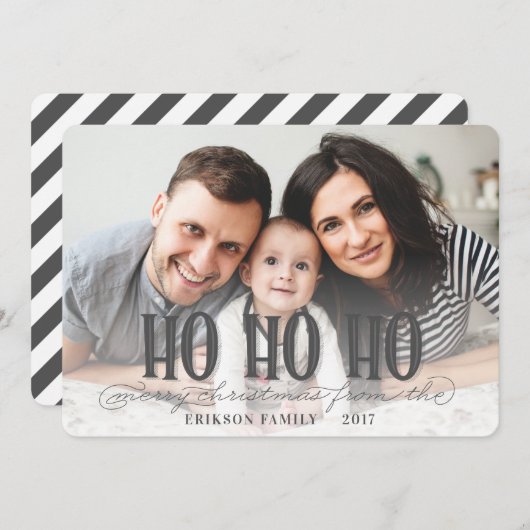 HO HO HO FEESTDAGENKAART (Voorkant / Achterkant)