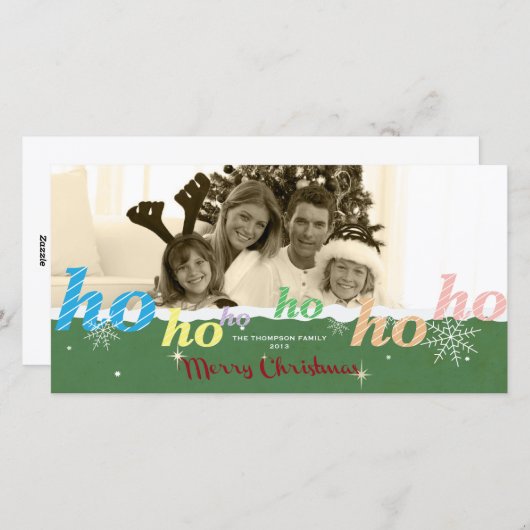 HO-HO-HO FEESTDAGENKAART (Voorkant / Achterkant)