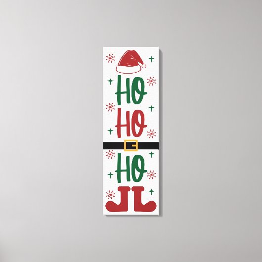 Ho Ho Ho Feestelijke Kerstvakantie Canvas Afdruk (Voorkant)