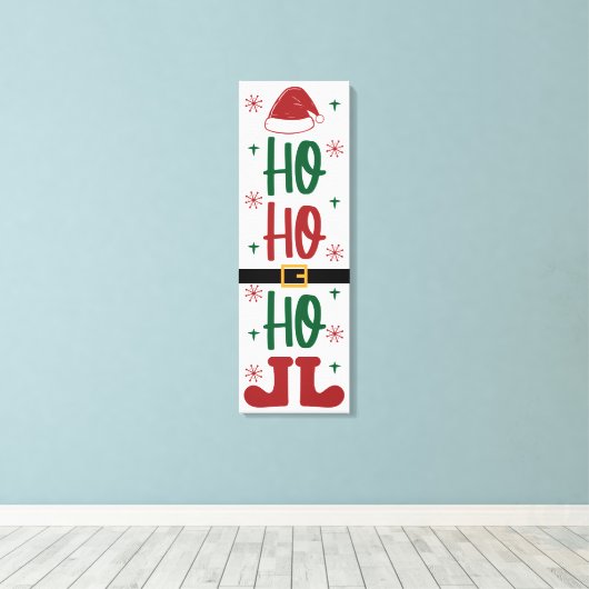 Ho Ho Ho Feestelijke Kerstvakantie Canvas Afdruk (Insitu (Houten vloer))
