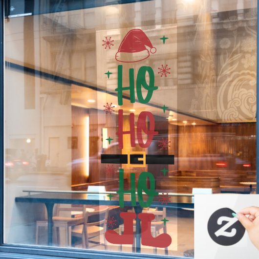 Ho Ho Ho Feestelijke Kerstvakantie Raamsticker (Cafe Raam)