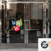 Ho Ho Ho Festive-kerstkerstfamilie komt overeen me Raamsticker (Kantoordeur)