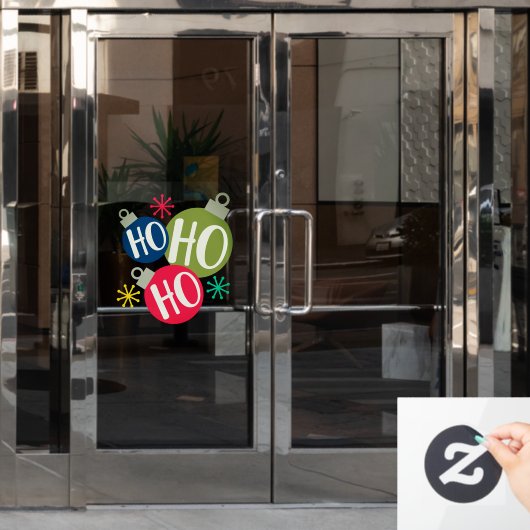 Ho Ho Ho Festive-kerstkerstfamilie komt overeen me Raamsticker (Kantoordeur)