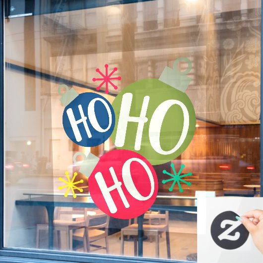 Ho Ho Ho Festive-kerstkerstfamilie komt overeen me Raamsticker (Cafe Raam)