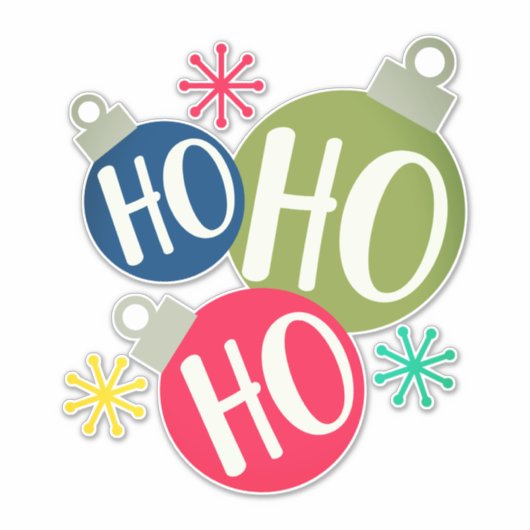 Ho Ho Ho Festive-kerstkerstfamilie komt overeen me Sticker (Voorkant)