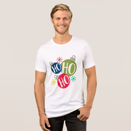 Ho Ho Ho Festive-kerstkerstfamilie komt overeen me Tri-Blend Shirt (Voorkant volledig)