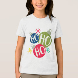Ho Ho Ho Festive-kerstkerstfamilie komt overeen me Tri-Blend Shirt