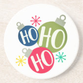 Ho Ho Ho Festive Kerstmis Modern Holiday Zandsteen Onderzetter (Voorkant)